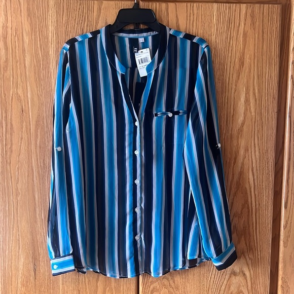 Kut From the Kloth sheer striped blouse - Picture 1 of 13